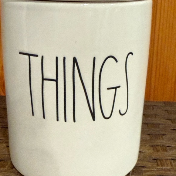 Rae Dunn THINGS canister with Lid - Picture 2 of 6
